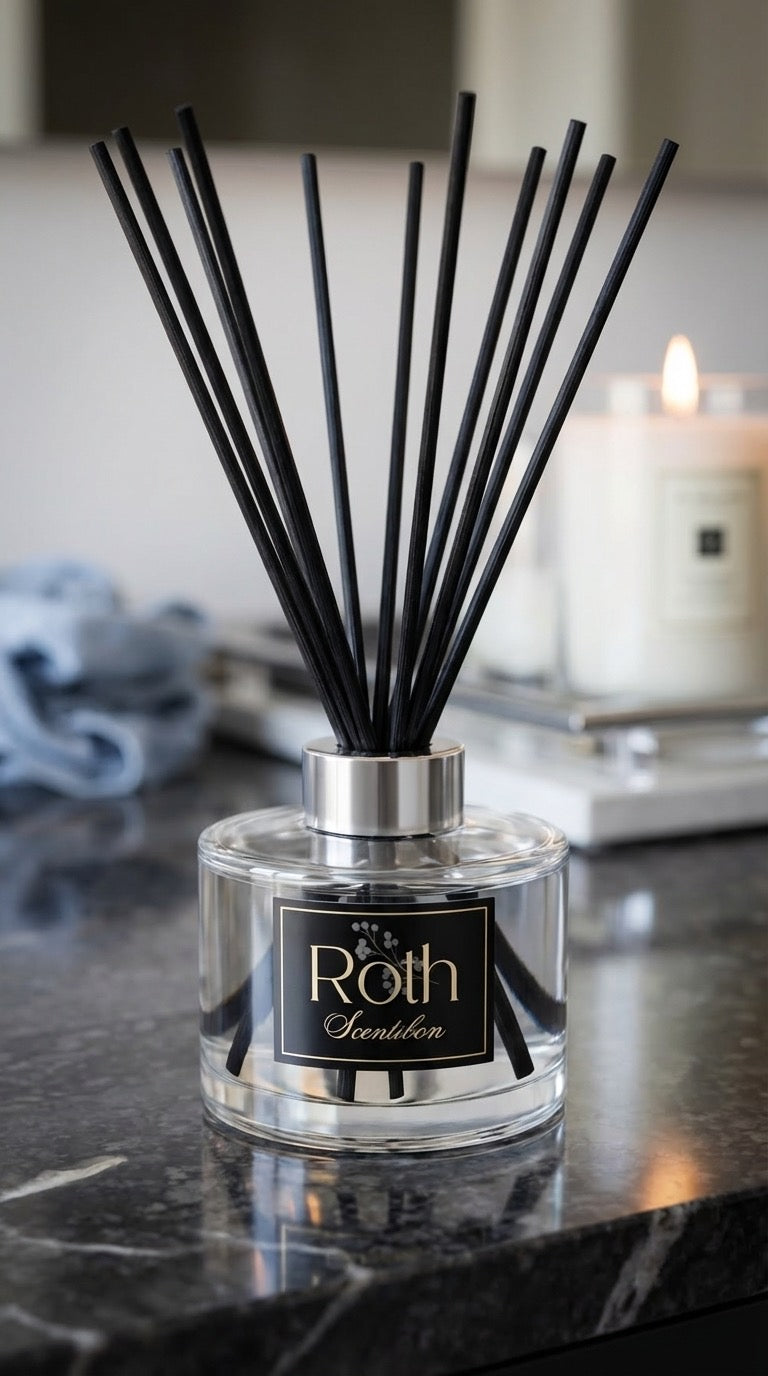 Roth Scention diffuser on a dark surface with a blurred background